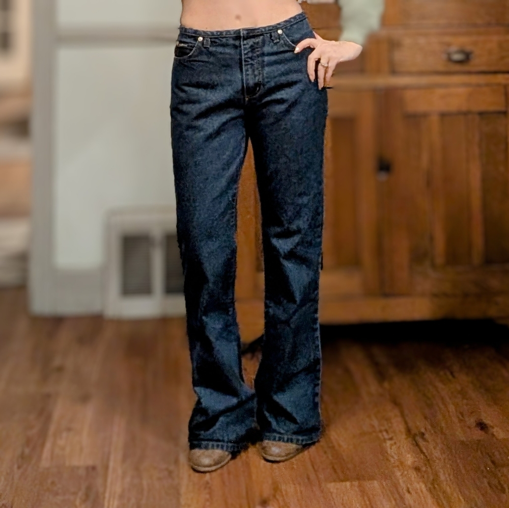 Vintage Bootcut Flare Y2K Jeans Blue Asphalt